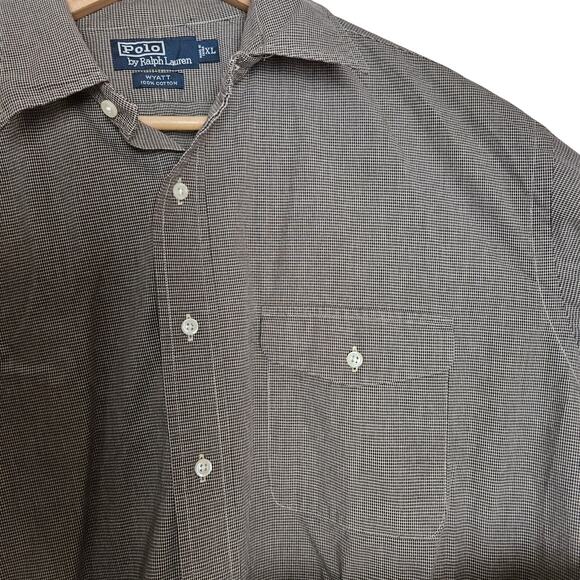 Polo Ralph Lauren Mens Vintage Wyatt Micro Check Plaid Button Down Shirt Sz XL - Picture 4 of 11